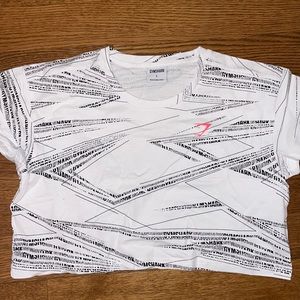 Gymshark Zone Graphic Crop Tee - White/Black